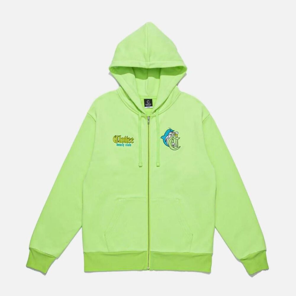 Clot Men's Green and Yellow Hoodie